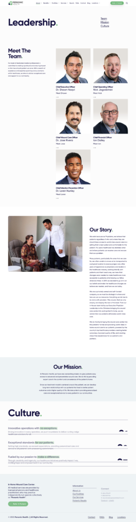 Team of healthcare professionals collaborating in a modern setting to provide patient-first care.